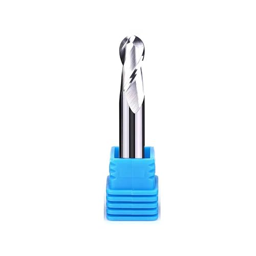 Temhyu HRC50 HRC55 HRC65 Kugelfräser Wolframkarbidfräser CNC-Fräser Fräswerkzeug R0,5 Länge 6 mm 8 mm 10 mm 2 4 Flöten(HRC50-2F For Al,R8X16DX100L) von Temhyu