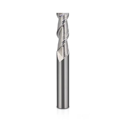 Temhyu HRC55 2 Flöten Schaftfräser Aluminium CNC Fräser Wolframstahl Spiralbohrer Hartmetall Fräser for Holz Kupfer(16XD16X100L-2F) von Temhyu