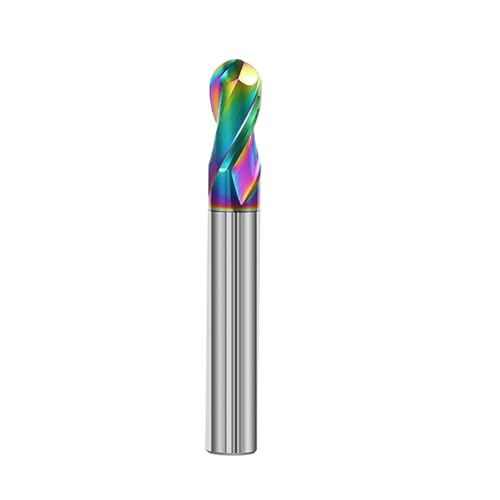 Temhyu HRC55 8mm 12mm Schaft 2 Flöten Kugelfräser Wolframkarbidfräser CNC Fräser Fräswerkzeug R0.5 R0.75 Kugelfräser(R6X12X150) von Temhyu