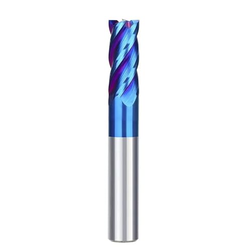Temhyu HRC55 Fräser 4 Flöten Fräser 1-12 mm Hartmetall-Schaftfräser TiALN-beschichtete CNC-Maschinenfräswerkzeuge Schaftfräser(NANO Blue Coated,6xD6x15x50L) von Temhyu