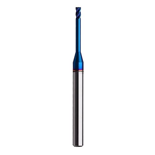 Temhyu HRC55 HRC65 Wolframkarbid-Schaftfräser Metallfräser CNC-Fräser Langhals-Schaftfräser for die Drehmaschinenverarbeitung(HRC65 4Flutes,D2.5-L12.0-H04) von Temhyu