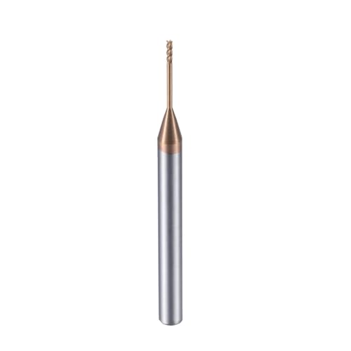 Temhyu HRC55 Mikro-Eckenradius-Schaftfräser mit langem Hals, 0,3–2,5, 2, 3, 4 Nuten, 4 Schaft, Mini-Hartmetall-CNC-Fräser, Maschinenschneidewerkzeug(Steel,0.7X 8X D4 X50) von Temhyu