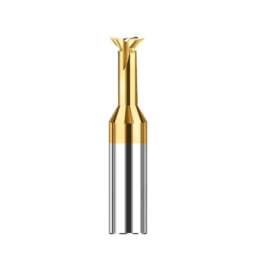 Temhyu HRC55 Wolframkarbid Schwalbenschwanzfräser Aluminium Schaftfräser CNC Nutwerkzeug 45 75 60 Grad 0,8-16 MM Metall Werkzeugstahl Fräser(2XR45X50LX4F,For Aluminum) von Temhyu