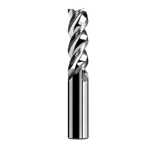 Temhyu HRC62 Hochglanz-Aluminium-Fräser, U-Nut, 3 Flöten, spiegelpolierter Schaftfräser, CNC-Legierung, Wolframstahl-Fräser(20xD20X100L) von Temhyu