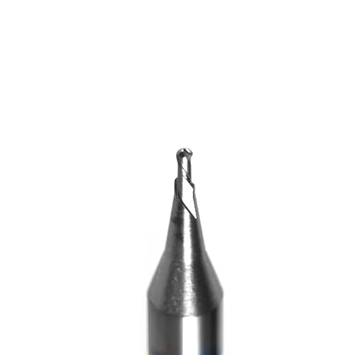 Temhyu HRC68 Mikrokarbid-Schaftfräser, Rippenbearbeitungsschneider, CNC, tiefer langer Hals, kleiner Durchmesser, 0,2, 0,3, 0,4, 0,5, 0,6, 0,7, 0,8, 0,9 mm, Mini-Fräser(Black ball,0.5X1X4X50) von Temhyu