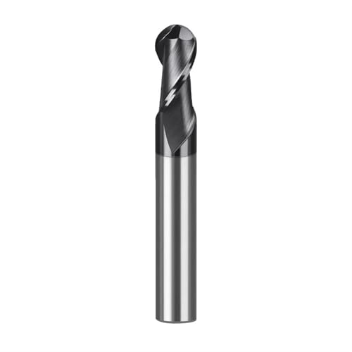 Temhyu HRC70 Kugelfräser, Wolframkarbidfräser, CNC-Fräser, Fräswerkzeug, R0,5, 2, 4, 6, 8, 10 mm, 2 Flöten, Metall- und Stahlbearbeitungswerkzeug(R5.0x10x75) von Temhyu