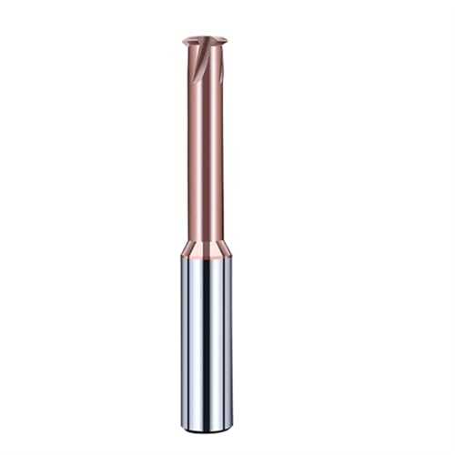Temhyu M3/M4/M5/M6 Wolframcarbid Einzelzahn-Spiralfräser 3 Flöten 4 Klingen CNC-Werkzeug Aluminium Gewindefräser Fräser(M6xP1xD6x50mm,TICN-HRC55) von Temhyu