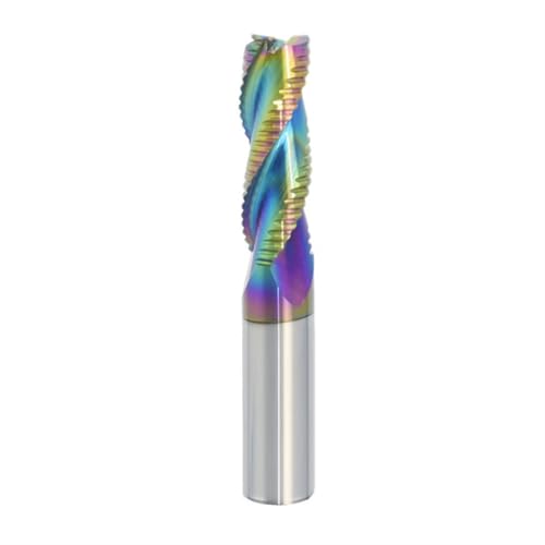 Temhyu Schruppfräser 1–20 Hartmetall 3 Schneiden 4F for Stahl, Eisen, Aluminium, MDF, Fiberglas, Acryl, Holzbearbeitung, Kupfer, Kunststoff(COLOR 3F,5.0X13X6X50L) von Temhyu