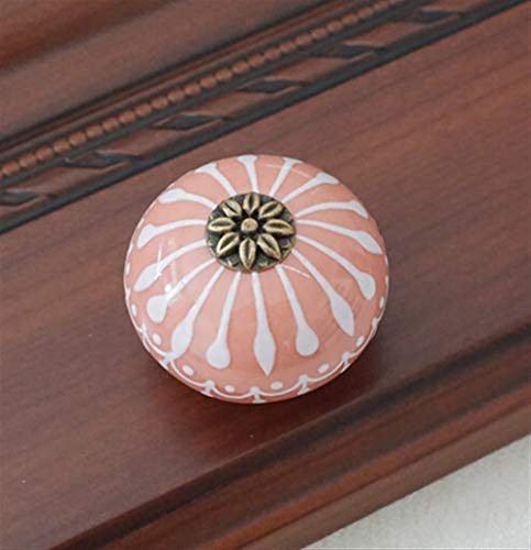 Temhyu Shuxiang-Exquisiter Griff Dresser Knöpfe Weiß Blau Cabinet Pulls Knöpfe, Keramik Knauf, einzigartige Küchentürgriff Knob (Color : Pink) von Temhyu