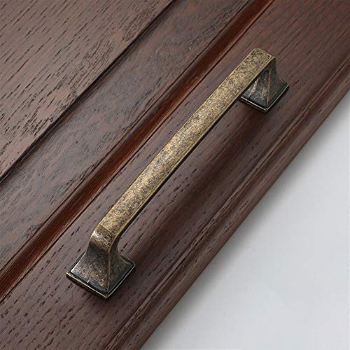 Temhyu Shuxiang-Exquisiter Griff Retro Metall antike Messinggriffe, Garderobenschrank Pull Griffe, 128mm, Küche Schubladenschrank Türgriff, Möbelknöpfe (Color : 967 128) von Temhyu