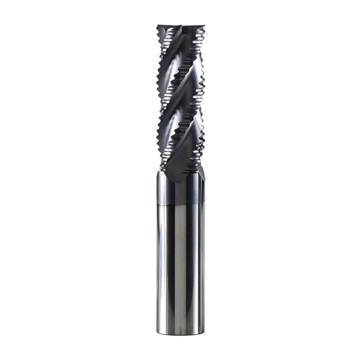 Temhyu Vollhartmetall-Schruppfräser mit 6 mm bis 20 mm Schaft, HRC50, 4 Flöten, CNC-Fräser-Bits, Fräser for die Grobbearbeitung von Metall(P4C-D20.0) von Temhyu