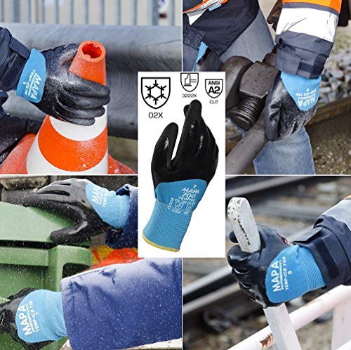 MAPA Professional TempIce 700 – Nitril-Schutzhandschuhe für extrem niedrige Temperaturen -10°C, im Einsatz durch Behörden und im Bereich Logistik, schwarz/blau, Größe 10 (1 Paar), Schutzhandschuhe von Temp-Ice