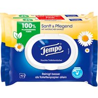 Tempo Feuchtes Toilettenpapier Sanft & Pflegend Duo-Pack 1-lagig, 2x 42 Tücher von Tempo