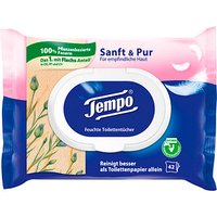 Tempo Feuchtes Toilettenpapier Sanft & Pur 1-lagig, 42 Tücher von Tempo