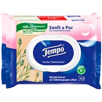 Tempo Feuchtes Toilettenpapier Sanft & Pur Duo-Pack 1-lagig, 2x 42 Tücher von Tempo