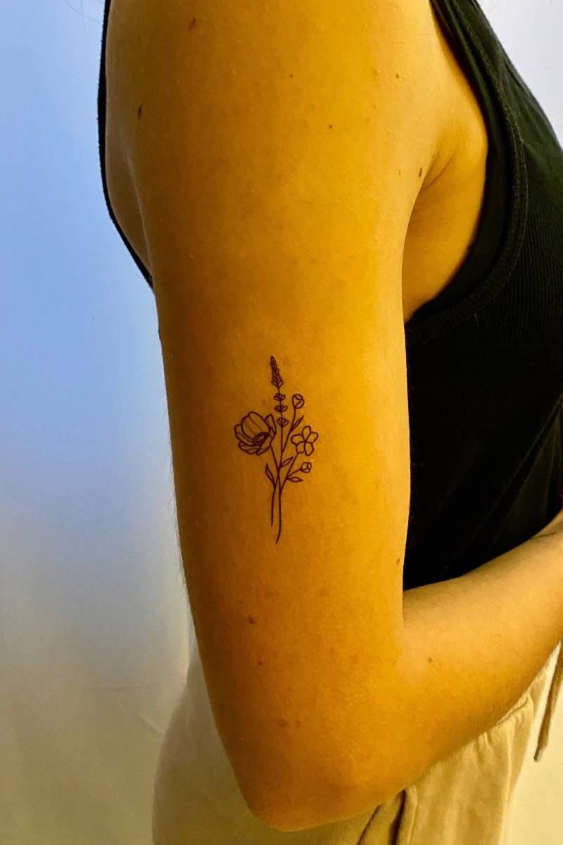 Blumen Temporäres Tattoo | 2Er Set/Fake von TemporaryTattooInc