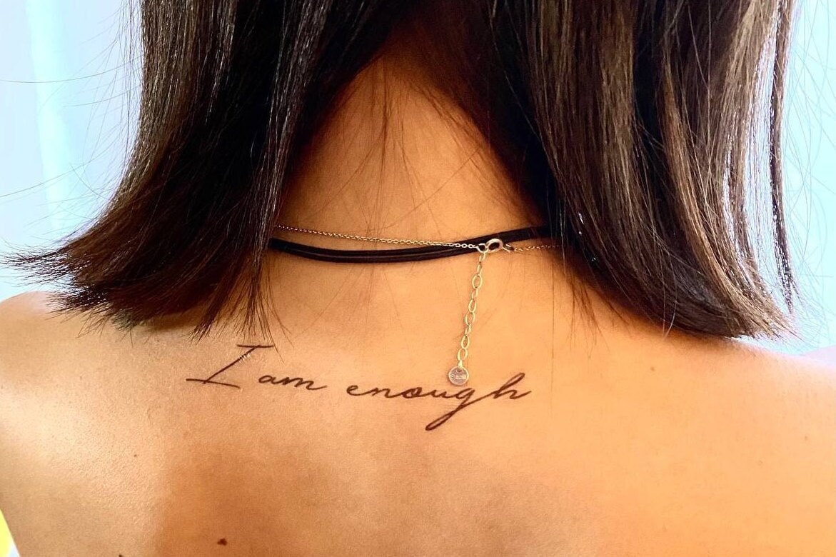Ich Bin Genug Temporäres Tattoo | 2Er Set/Zitat Schriftzug Ich Bin Genug Temporäres Tattoo | 2Er Set/Zitat Schriftzug von TemporaryTattooInc
