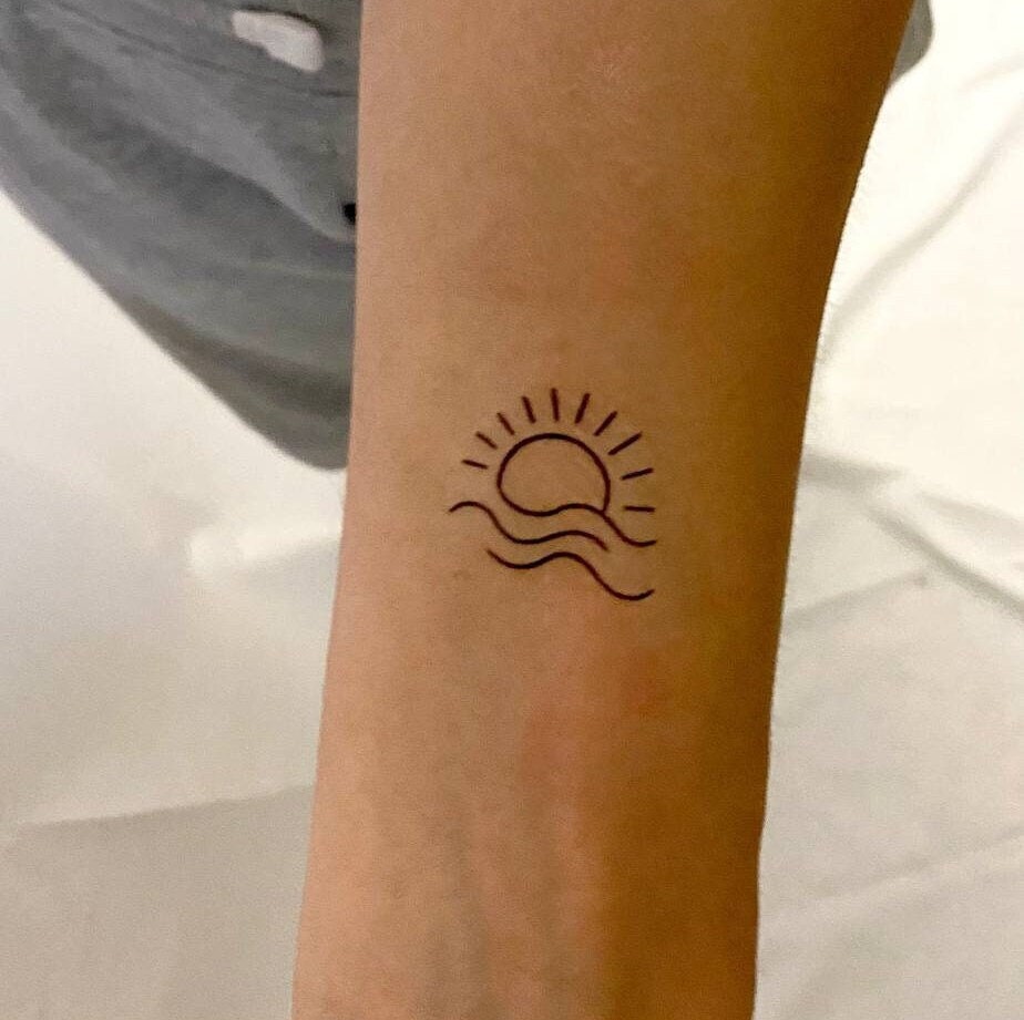Sonnenuntergang Temporäres Tattoo | 3Er Set/Meer Wellen Ozean Sonnenuntergang Temporäres Tattoo | 3Er Set/Meer Wellen Ozean von TemporaryTattooInc