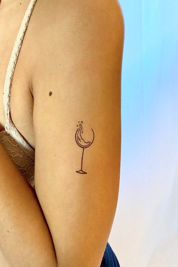 Weinglas Tattoo | 3Er Set/Fake Weinglas Tattoo | 3Er Set/Fake von TemporaryTattooInc