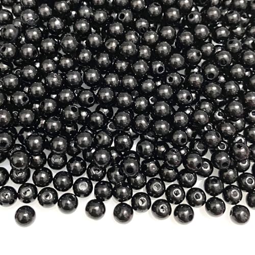 TenaLucy 60 Stück Wunderperlen,12mm Reflektierende Perlen 3D-Illusion Wunderperlen Miracle Beads Magic Perlen mit Loch Perlen für Armbänder Hübsch Unter Licht,für Schmuckherstellung (Schwarz) von TenaLucy