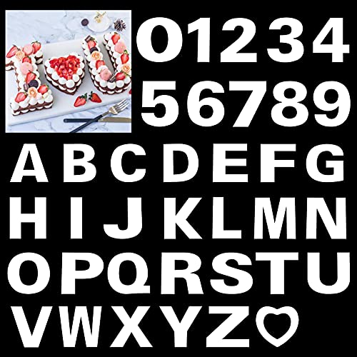 Tenare 37 Stück Alphabet-Buchstaben-Schablonen für Kuchenvorlagen, Kuchenschablonen A-Z, 26 Stück, 0-9 Zahlenkuchen-Vorlagen, 10 Stück, Herzform für Geburtstag, Hochzeit, Jahrestag Tenare 37 Stück Alphabet-Buchstaben-Schablonen für Kuchenvorlagen, Kuchenschablonen A-Z, 26 Stück, 0-9 Zahlenkuchen-Vorlagen, 10 Stück, Herzform für Geburtstag, Hochzeit, Jahrestag von Tenare