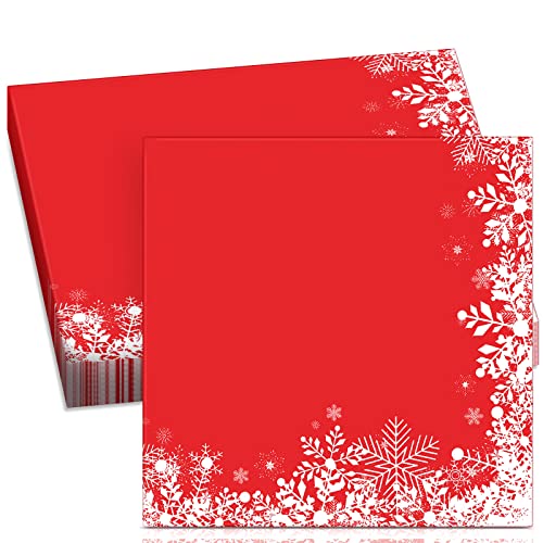 32 Weihnachten Servietten Weihnachtsmann Papierservietten 13 x 13 Zoll Traditionell Papierservietten Weihnachtsservietten Dekorativ Papier Ornament für Party Tisch Deko (Schneeflocken) von Tenare