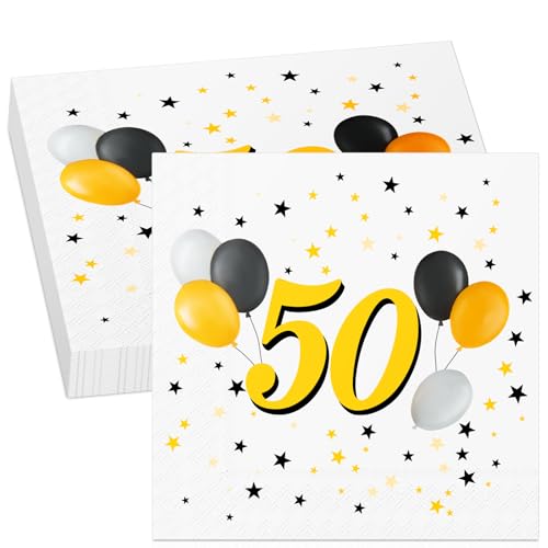 40 Stück 50. Geburtstag Servietten Schwarze Goldene Papierservietten Einweg Geburtstag Partyservietten Happy Birthday Servietten Tischdeko 50. Jahrestag Party Tischdekoration 40 Stück 50. Geburtstag Servietten Schwarze Goldene Papierservietten Einweg Geburtstag Partyservietten Happy Birthday Servietten Tischdeko 50. Jahrestag Party Tischdekoration von Tenare