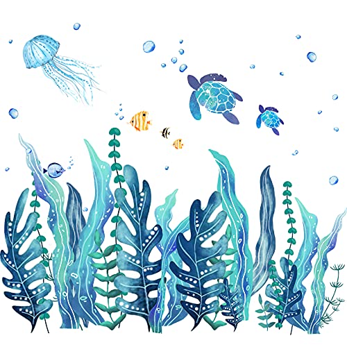 5 Blatt 3D Unter dem Meer Seetang Wandtattoos Meer Schildkröten Wandaufkleber Seetang Qualle Fisch Abnehmbare Vinyl Wand Aufkleber für Schlafzimmer Badezimmer Wohnzimmer Dekor 5 Blatt 3D Unter dem Meer Seetang Wandtattoos Meer Schildkröten Wandaufkleber Seetang Qualle Fisch Abnehmbare Vinyl Wand Aufkleber für Schlafzimmer Badezimmer Wohnzimmer Dekor von Tenare