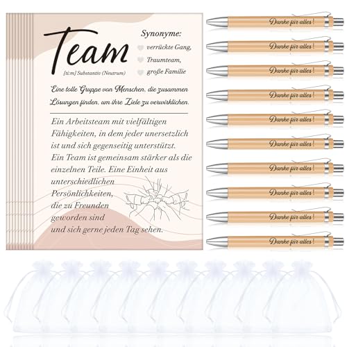 Tenare 10 Sets Danke Geschenke für Kollegen Team Karten Holz Kugelschreiber mit Gravur Druckkugelschreiber Danke für Alles Organza Beutel Dankeschön Geschenke für Abschied Lehrer Kollegen Mitarbeiter Tenare 10 Sets Danke Geschenke für Kollegen Team Karten Holz Kugelschreiber mit Gravur Druckkugelschreiber Danke für Alles Organza Beutel Dankeschön Geschenke für Abschied Lehrer Kollegen Mitarbeiter von Tenare