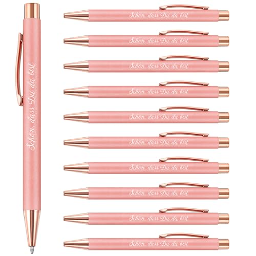 Tenare 10 Stück Schön Dass Du Da Bist Kugelschreiber Stifte mit Spruch Rosegold Druckkugelschreiber Gastgeschenk für Hochzeit Geburtstag Taufe Kommunion Dankeschön Geschenk für Kollegen Lehrerin Tenare 10 Stück Schön Dass Du Da Bist Kugelschreiber Stifte mit Spruch Rosegold Druckkugelschreiber Gastgeschenk für Hochzeit Geburtstag Taufe Kommunion Dankeschön Geschenk für Kollegen Lehrerin von Tenare
