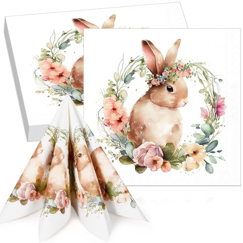 Tenare 100 Stück Ostern Hase Servietten 33 x 33 cm Einwegservietten Dekorative Frühling Party Papierservietten Hasen Servietten Gäste Servietten für Frühling Ostern Geburtstag Tischdeko Partyzubehör Tenare 100 Stück Ostern Hase Servietten 33 x 33 cm Einwegservietten Dekorative Frühling Party Papierservietten Hasen Servietten Gäste Servietten für Frühling Ostern Geburtstag Tischdeko Partyzubehör von Tenare