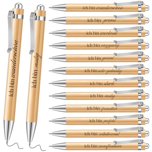 Tenare 12 Inspirierende Kugelschreiber Holz Druckkugelschreiber mit Motivierenden Zitaten Motivation Stifte Lustige Einziehbare Kugelschreiber Motivation Stifte mit Schwarzer Tinte für Frauen Männer Tenare 12 Inspirierende Kugelschreiber Holz Druckkugelschreiber mit Motivierenden Zitaten Motivation Stifte Lustige Einziehbare Kugelschreiber Motivation Stifte mit Schwarzer Tinte für Frauen Männer von Tenare