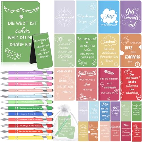Tenare 12 Sets Dankeschön Geschenke für Kollegen Lehrer Mini Notizblöcke mit Inspirierend Sprüchen Motivation Kugelschreiber Magnetisch Lesezeichen Säckchen für Abitur Abschied Geschenk(Lebendig) Tenare 12 Sets Dankeschön Geschenke für Kollegen Lehrer Mini Notizblöcke mit Inspirierend Sprüchen Motivation Kugelschreiber Magnetisch Lesezeichen Säckchen für Abitur Abschied Geschenk(Lebendig) von Tenare