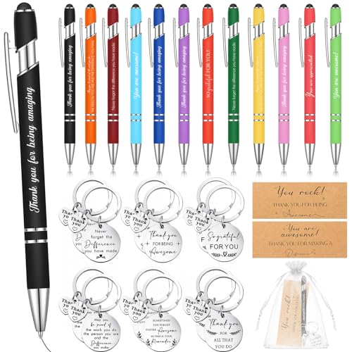 Tenare 12 Sets zum Schulabschluss, Dankeschön, Motivations-Kugelschreiber, Dankeschön, Kraftkarte, inspirierende Schlüsselanhänger mit Organza-Beuteln, motivierende Zitate, schwarze Tinte, Stift für Tenare 12 Sets zum Schulabschluss, Dankeschön, Motivations-Kugelschreiber, Dankeschön, Kraftkarte, inspirierende Schlüsselanhänger mit Organza-Beuteln, motivierende Zitate, schwarze Tinte, Stift für von Tenare
