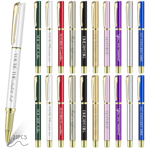 Tenare 20 Inspirierende Kugelschreiber Metall Motivation Stiften mit Ermutigenden Zitaten Stifte mit Schwarzer Tinte Kuli mit Gravur Abschluss Geschenk für Lehrer Erzieherin Kollegen Studenten Büro Tenare 20 Inspirierende Kugelschreiber Metall Motivation Stiften mit Ermutigenden Zitaten Stifte mit Schwarzer Tinte Kuli mit Gravur Abschluss Geschenk für Lehrer Erzieherin Kollegen Studenten Büro von Tenare