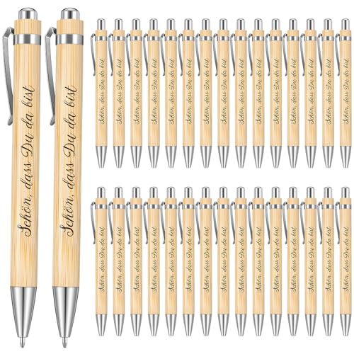 Tenare 30 Stück Schön Dass du da Bist Holz Kugelschreiber Stifte mit Spruch Druckkugelschreiber Gastgeschenk für Hochzeit Kommunion Taufe Geburtstag Dankeschön Geschenk für Lehrerin Kollegen Tenare 30 Stück Schön Dass du da Bist Holz Kugelschreiber Stifte mit Spruch Druckkugelschreiber Gastgeschenk für Hochzeit Kommunion Taufe Geburtstag Dankeschön Geschenk für Lehrerin Kollegen von Tenare