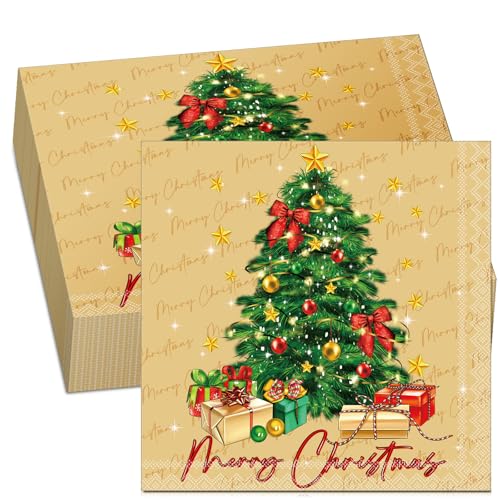 Tenare 50 Servietten Weihnachten 33 x 33 cm Merry Christmas Servietten 2-Lagig Tischservietten mit Weihnachtsbaum Einweg-Papierservietten für Weihnachtsfeiern Zuhause, Restaurant Tischdekoration Tenare 50 Servietten Weihnachten 33 x 33 cm Merry Christmas Servietten 2-Lagig Tischservietten mit Weihnachtsbaum Einweg-Papierservietten für Weihnachtsfeiern Zuhause, Restaurant Tischdekoration von Tenare