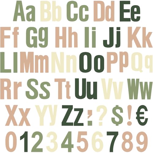 Tenare Pinnwand-Buchstaben, 12,7 cm, bunte Alphabet-Buchstaben, Zahlen und Satzzeichen-Ausschnitte für Pinnwand, Wandset für Anzeigetafel, Kreidetafel, Grün, 134 Stück Tenare Pinnwand-Buchstaben, 12,7 cm, bunte Alphabet-Buchstaben, Zahlen und Satzzeichen-Ausschnitte für Pinnwand, Wandset für Anzeigetafel, Kreidetafel, Grün, 134 Stück von Tenare