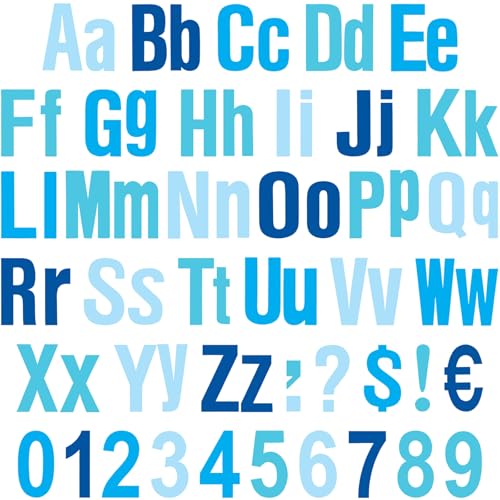 Tenare Pinnwand-Buchstaben, 12,7 cm, bunte Alphabet-Buchstaben, Zahlen und Satzzeichen-Ausschnitte für Pinnwand, Wandset für Tafel, Kreidetafel, Farbverlauf, Blau, 134 Stück Tenare Pinnwand-Buchstaben, 12,7 cm, bunte Alphabet-Buchstaben, Zahlen und Satzzeichen-Ausschnitte für Pinnwand, Wandset für Tafel, Kreidetafel, Farbverlauf, Blau, 134 Stück von Tenare