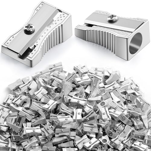 Tenceur 300 Stück Metall-Bleistiftspitzer mit einem Loch, Mini-Aluminium-Bleistiftspitzer, Großpackung für Schule, Büro, Schreibwaren, Klassenzimmer Tenceur 300 Stück Metall-Bleistiftspitzer mit einem Loch, Mini-Aluminium-Bleistiftspitzer, Großpackung für Schule, Büro, Schreibwaren, Klassenzimmer von Tenceur