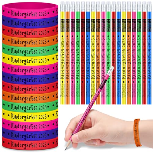 Tenceur 48-teiliges Set mit Bleistiften und Silikon-Armbändern für Kindergarten, Schulbedarf, Schulanfang, Partyzubehör für Klassenzimmer, Lehrer, Belohnungszubehör Tenceur 48-teiliges Set mit Bleistiften und Silikon-Armbändern für Kindergarten, Schulbedarf, Schulanfang, Partyzubehör für Klassenzimmer, Lehrer, Belohnungszubehör von Tenceur