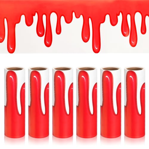 Tenceur 6 Rollen Blut-Pinnwand-Bordüre, 29,9 m, rote Blut-Pinnwand, breite 20 cm, Klassenzimmer-Bordüre, Dekorationen für Halloween, Klassenzimmer, Kreidetafel, Fensterdekoration Tenceur 6 Rollen Blut-Pinnwand-Bordüre, 29,9 m, rote Blut-Pinnwand, breite 20 cm, Klassenzimmer-Bordüre, Dekorationen für Halloween, Klassenzimmer, Kreidetafel, Fensterdekoration von Tenceur