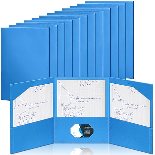 Tenceur Dreifach gefaltete Ordner aus Kunststoff mit Taschen für Arbeit, Klasse, Büro, Schulbedarf, Blau, 12 Stück Tenceur Dreifach gefaltete Ordner aus Kunststoff mit Taschen für Arbeit, Klasse, Büro, Schulbedarf, Blau, 12 Stück von Tenceur