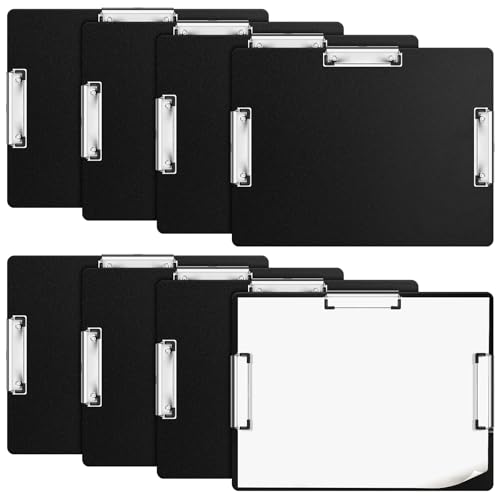 Tenceur Extra großes Klemmbrett aus Kunststoff, 28,9 x 43,2 cm, horizontal, mit drei Clips, für Schule, Büro, Zuhause und Lehrer, 8 Stück von Tenceur