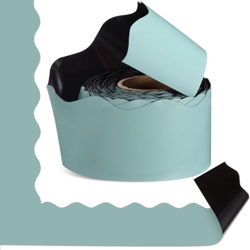Tenceur Große magnetische Pinnwand-Bordüre für Klassenzimmer, Whiteboard-Dekorationen, gewellter Rand für Büro, Kreidetafel, Heimdekoration, 122 x 7 cm, Cyanblau Tenceur Große magnetische Pinnwand-Bordüre für Klassenzimmer, Whiteboard-Dekorationen, gewellter Rand für Büro, Kreidetafel, Heimdekoration, 122 x 7 cm, Cyanblau von Tenceur