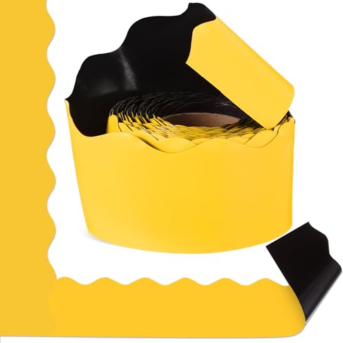 Tenceur Große magnetische Pinnwand-Bordüre für Klassenzimmer, Whiteboard-Dekorationen, gewellter Rand für Büro, Kreidetafel, Heimdekoration, 122 x 7 cm, Gelb Tenceur Große magnetische Pinnwand-Bordüre für Klassenzimmer, Whiteboard-Dekorationen, gewellter Rand für Büro, Kreidetafel, Heimdekoration, 122 x 7 cm, Gelb von Tenceur