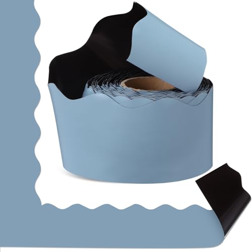 Tenceur Große magnetische Pinnwand-Bordüre für Klassenzimmer, Whiteboard-Dekorationen, gewellter Rand für Büro, Kreidetafel, Heimdekoration, 122 x 7 cm, Hellblau Tenceur Große magnetische Pinnwand-Bordüre für Klassenzimmer, Whiteboard-Dekorationen, gewellter Rand für Büro, Kreidetafel, Heimdekoration, 122 x 7 cm, Hellblau von Tenceur