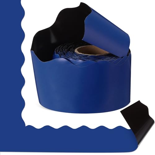 Tenceur Große magnetische Pinnwand-Bordüre für Klassenzimmer, Whiteboard-Dekorationen, gewellter Rand für Büro, Kreidetafel, Heimdekoration, 122 x 7 cm, Marineblau Tenceur Große magnetische Pinnwand-Bordüre für Klassenzimmer, Whiteboard-Dekorationen, gewellter Rand für Büro, Kreidetafel, Heimdekoration, 122 x 7 cm, Marineblau von Tenceur