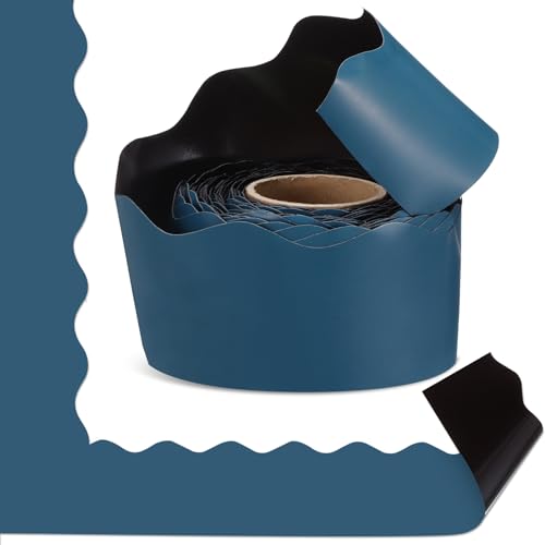 Tenceur Große magnetische Pinnwand-Bordüre für Klassenzimmer, Whiteboard-Dekorationen, gewellter Rand für Büro, Kreidetafel, Heimdekoration, 122 x 7 cm, Schieferblau Tenceur Große magnetische Pinnwand-Bordüre für Klassenzimmer, Whiteboard-Dekorationen, gewellter Rand für Büro, Kreidetafel, Heimdekoration, 122 x 7 cm, Schieferblau von Tenceur
