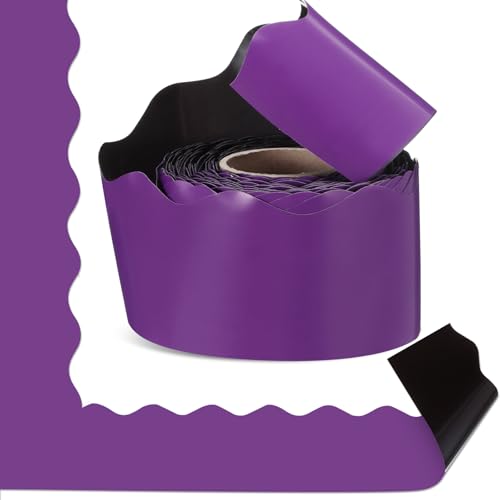 Tenceur Große magnetische Pinnwand-Bordüre für Klassenzimmer, Whiteboard-Dekorationen, gewellter Rand für Büro, Kreidetafel, Heimdekoration, 122 x 7 cm, Violett von Tenceur